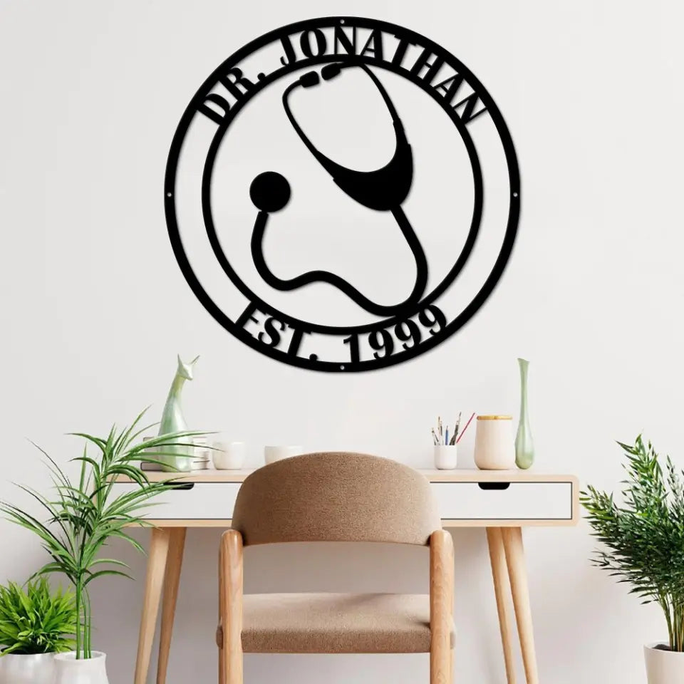 Doctor Cut Metal Sign for Wall Art Decor Personalized Thank You Graduation Gift for New Doctor College Friends Coworkers