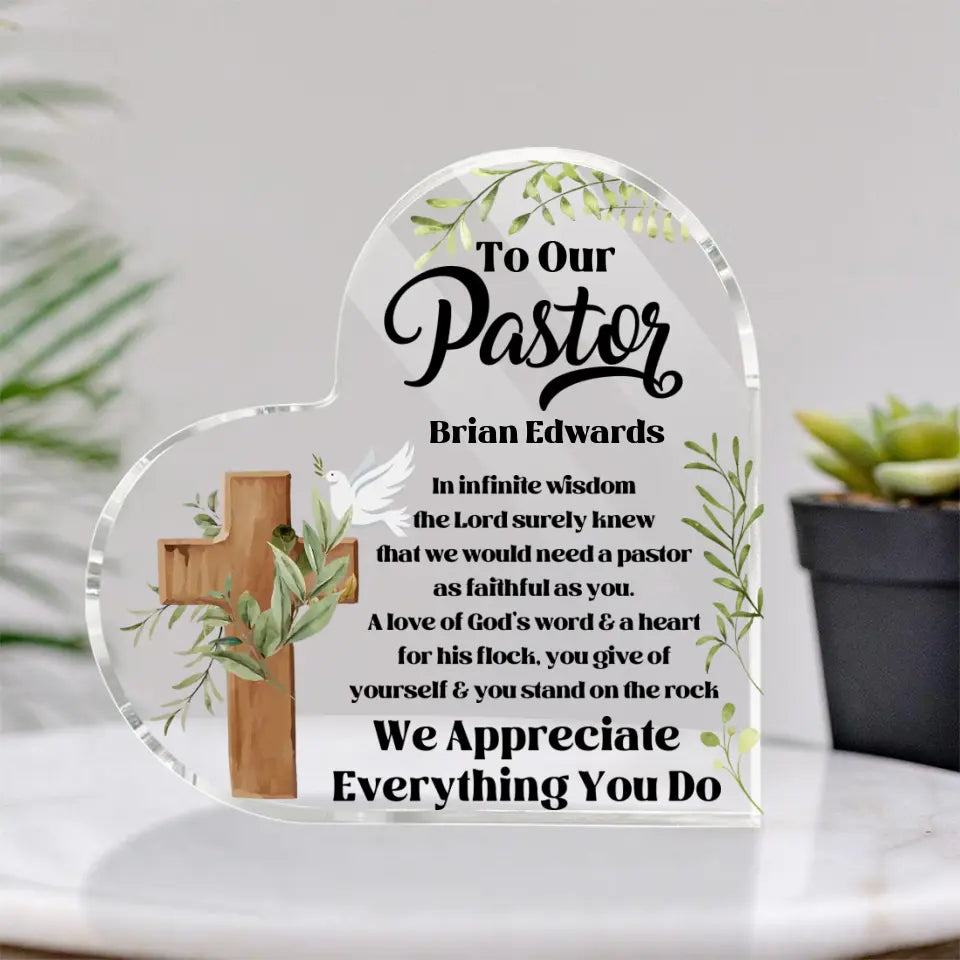 To Our Pastors We Are Appreciate Everything You Do Custom Acrylic Plaque