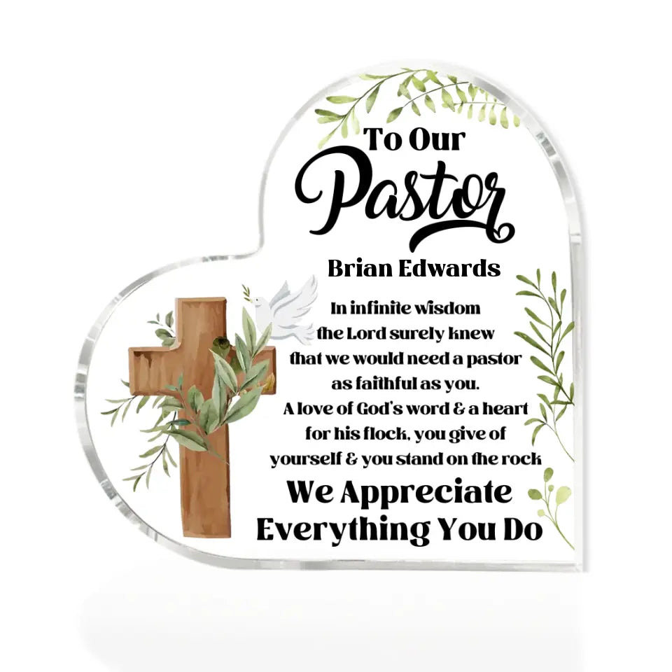 To Our Pastors We Are Appreciate Everything You Do Custom Acrylic Plaque