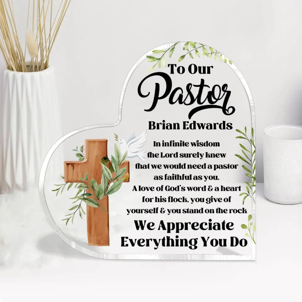 To Our Pastors We Are Appreciate Everything You Do Custom Acrylic Plaque
