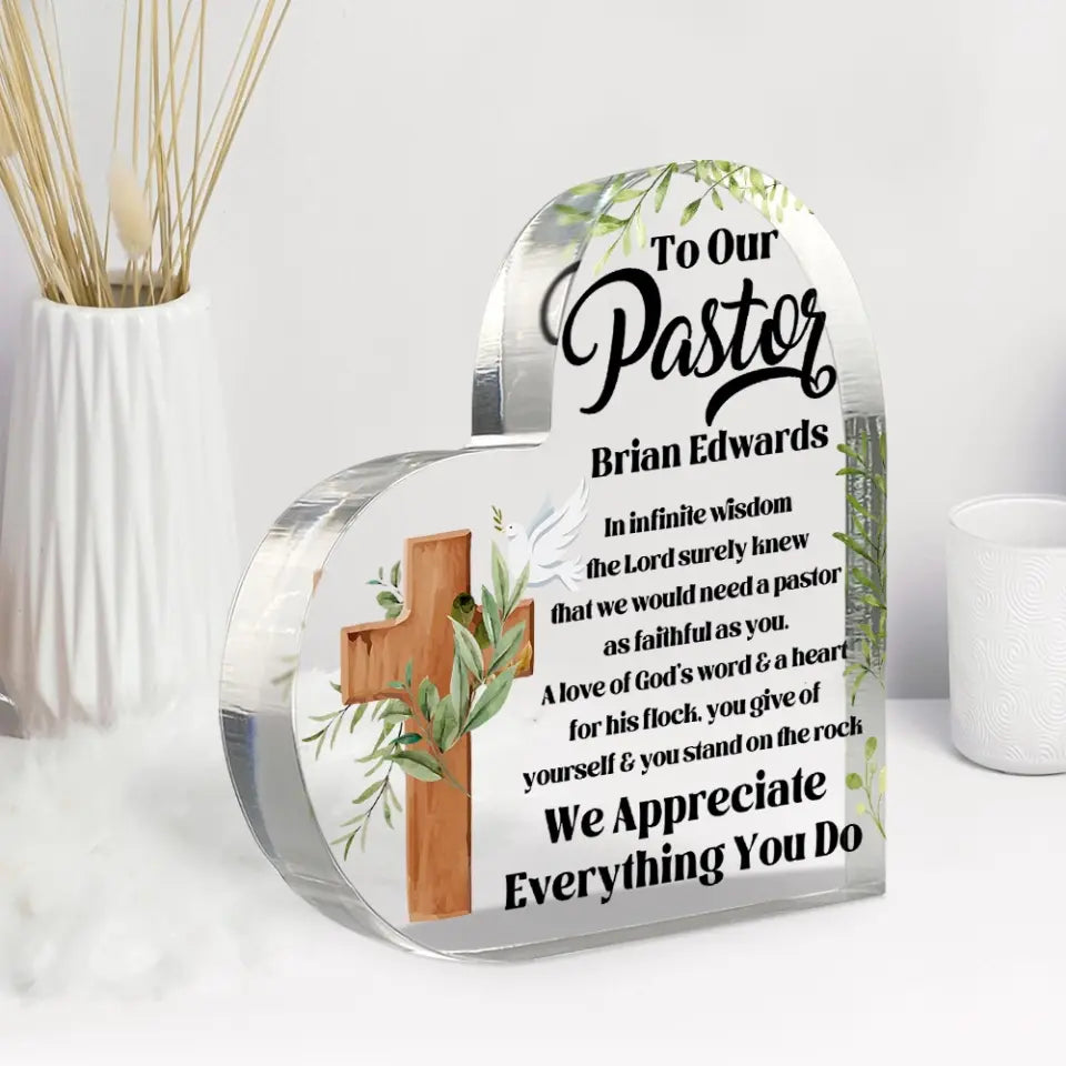 To Our Pastors We Are Appreciate Everything You Do Custom Acrylic Plaque
