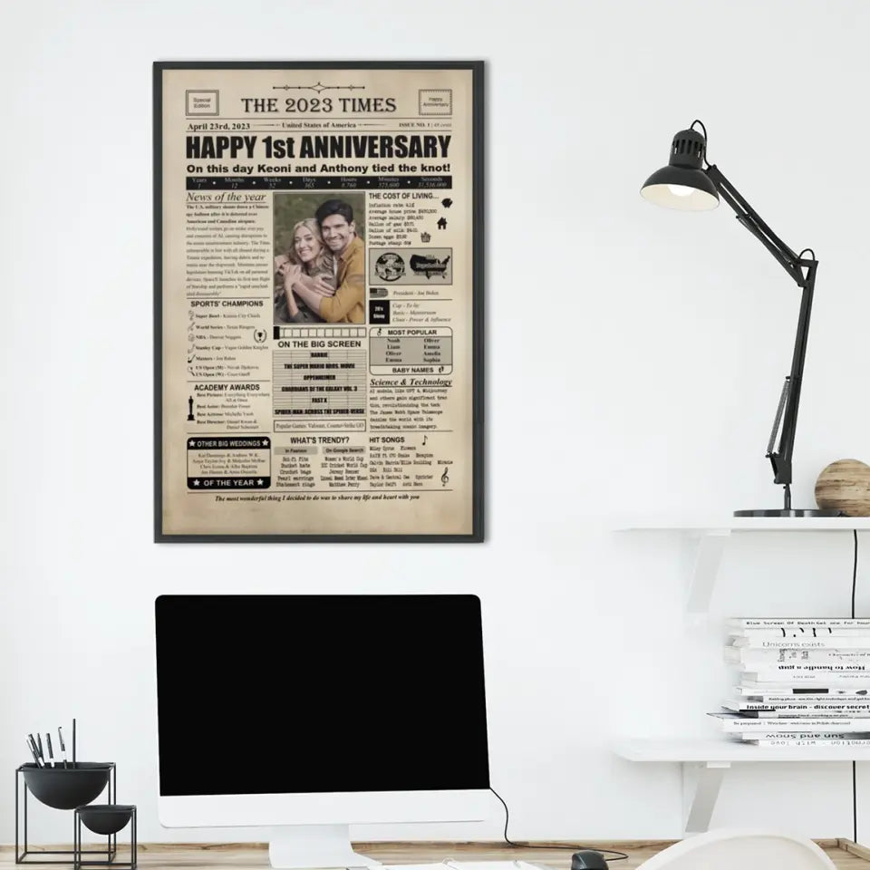 The 2023 Times Newspaper 1 Year Anniversary Gift Canvas Poster