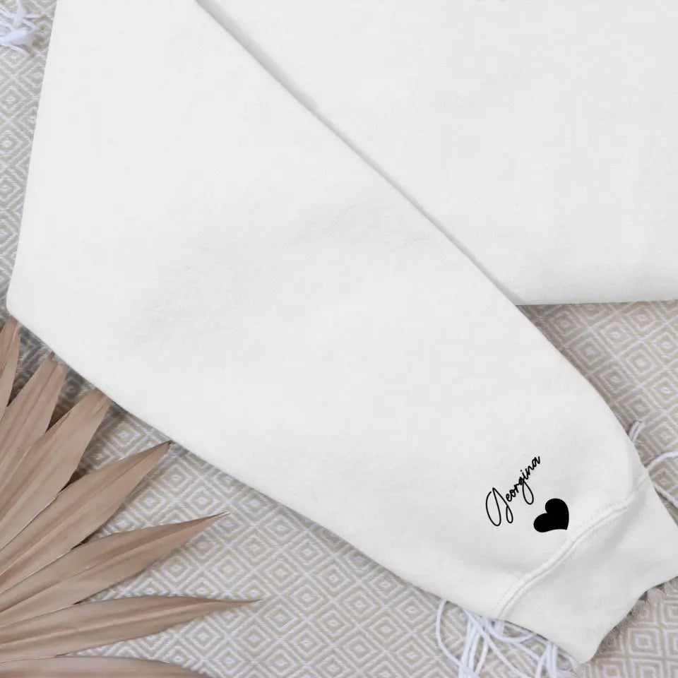 This Mama Wears Her Heart On Her Sleeve Personalized Sweatshirt