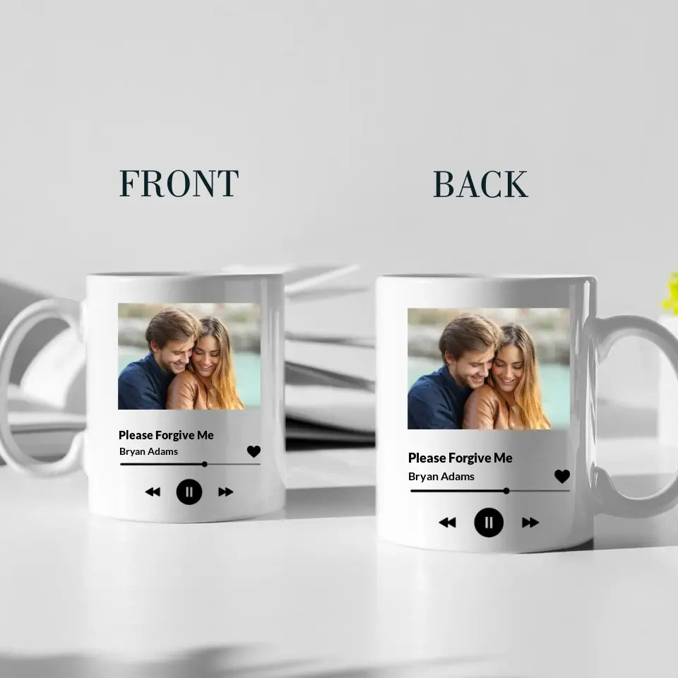 Please Forgive Me Upload Photo White Mug