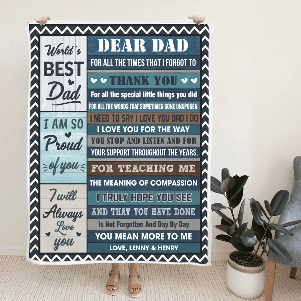 World's Best Dad You Mean More To Me Personalized Blanket