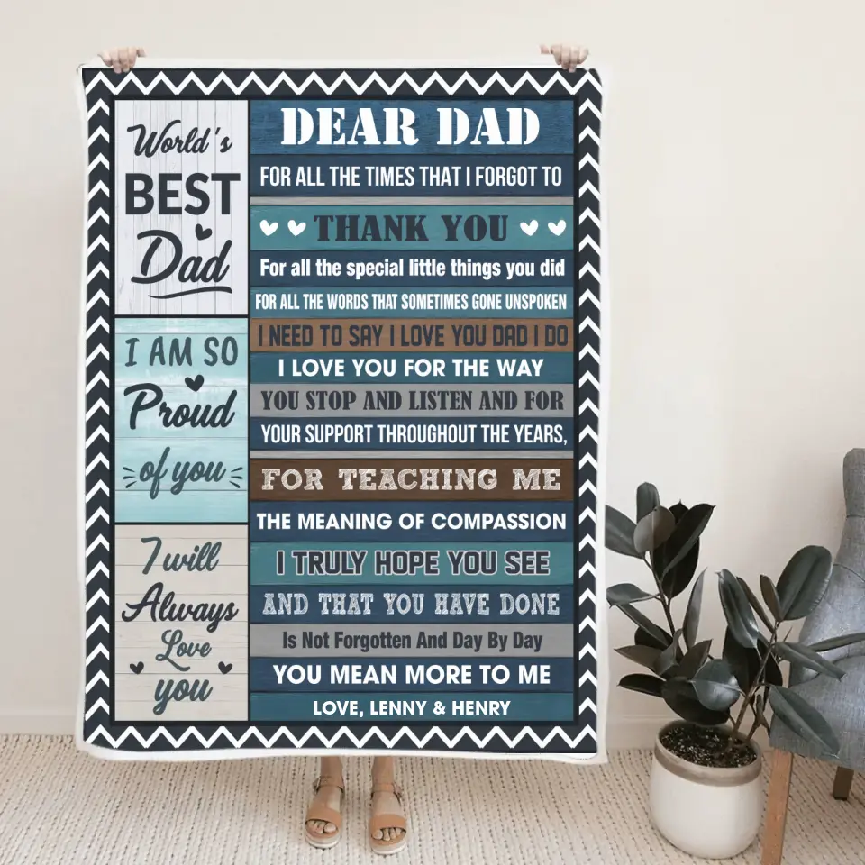 World&#39;s Best Dad You Mean More To Me Personalized Blanket
