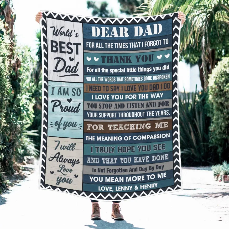 World's Best Dad You Mean More To Me Personalized Blanket