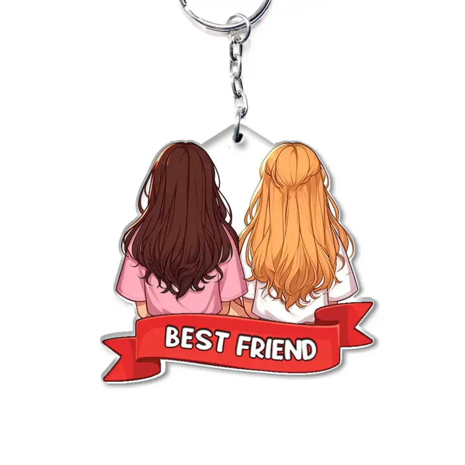 Best Friends Together Personalized Acrylic Keychain