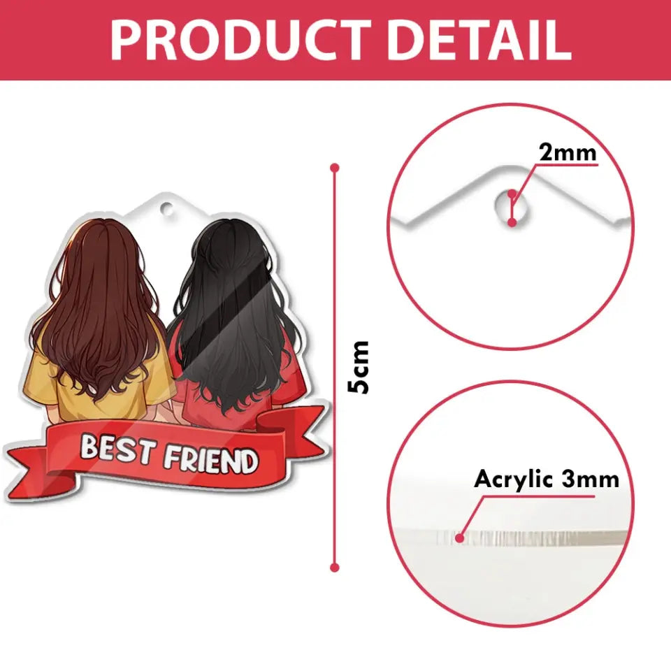 Best Friends Together Personalized Acrylic Keychain