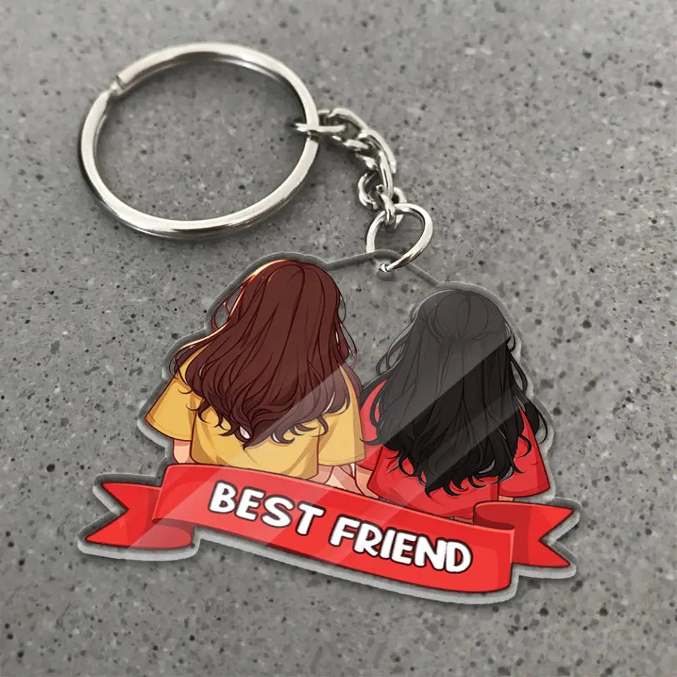 Best Friends Together Personalized Acrylic Keychain