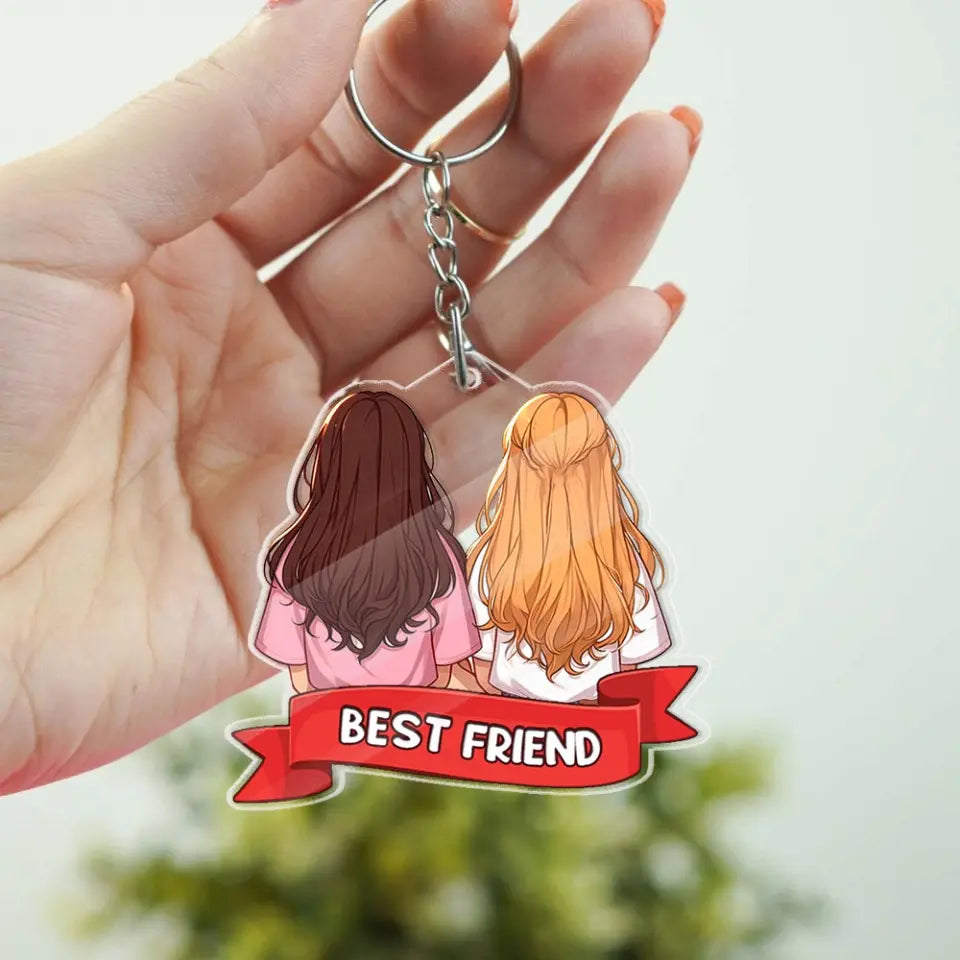 Best Friends Together Personalized Acrylic Keychain