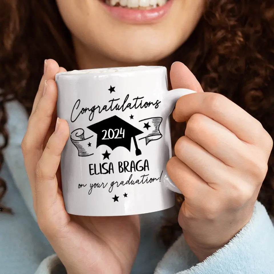 Congratulations On Your Graduation 2025 Personalized White Mug