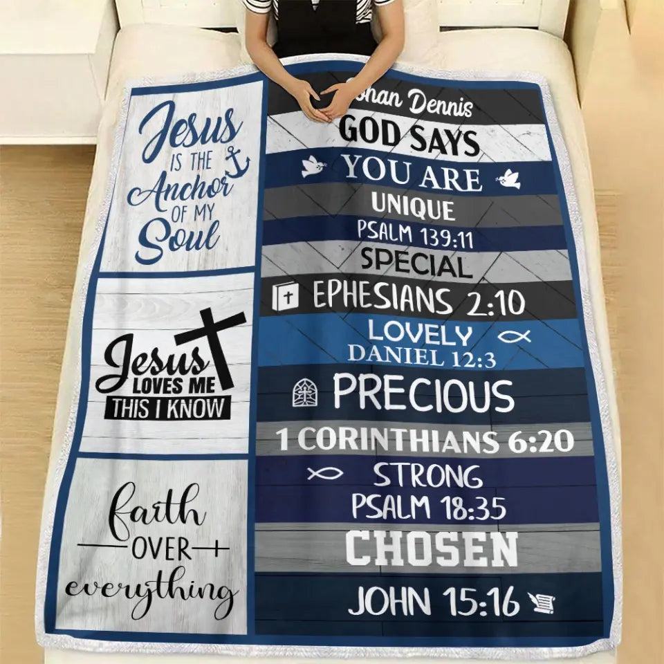 God Says You Are Personalized Fleece Blanket