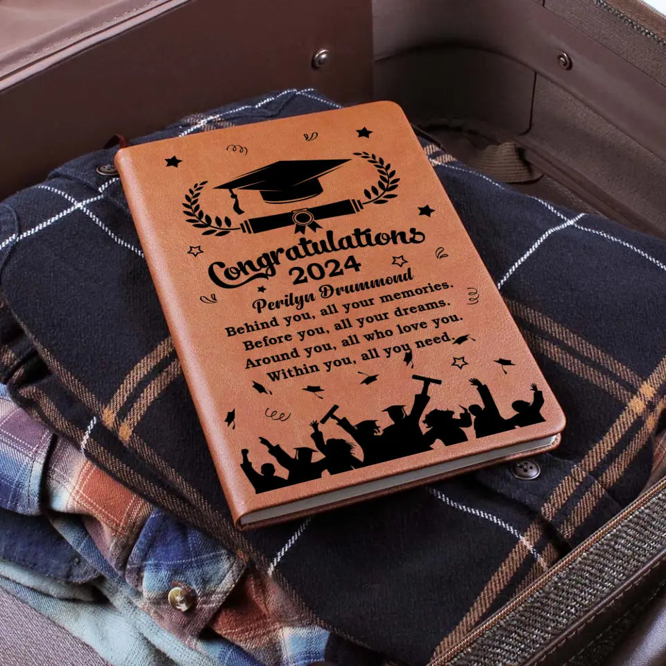 Congratulations Graduation Personalized Leather Journal