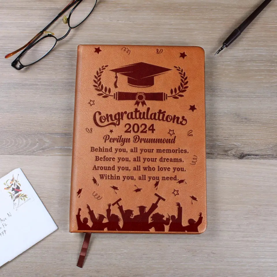Congratulations Graduation Personalized Leather Journal