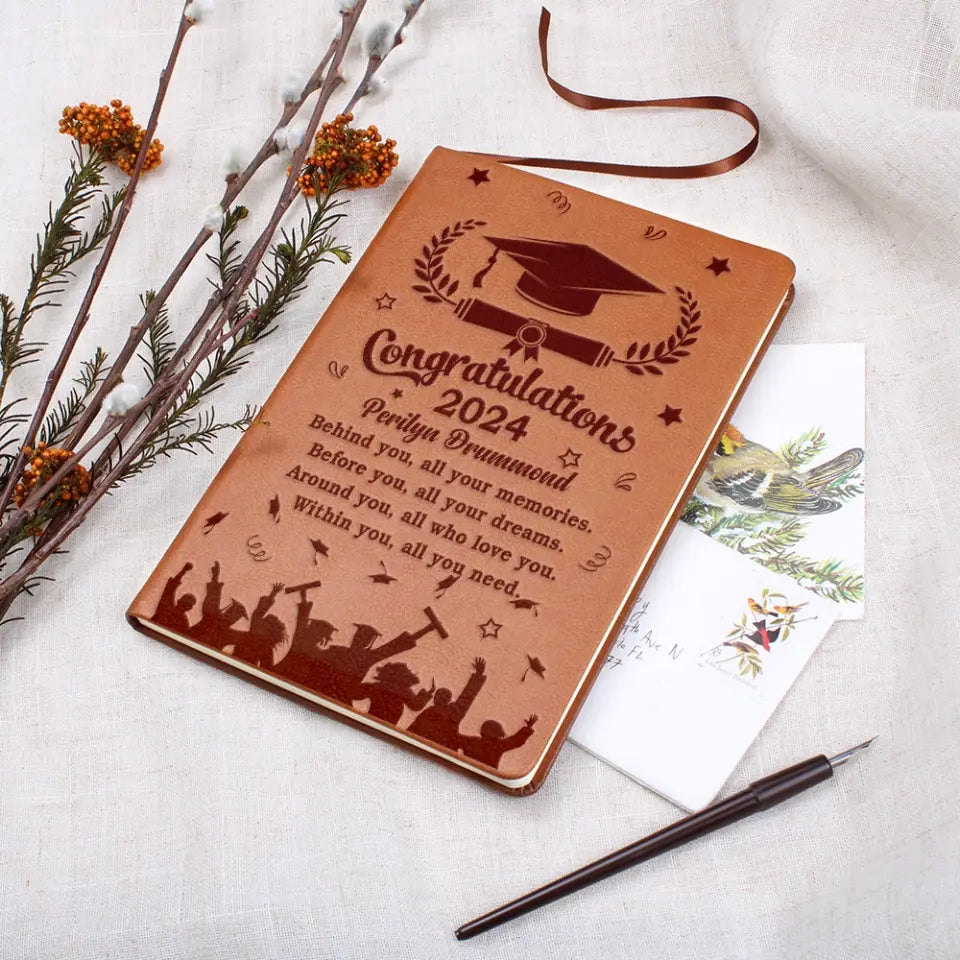 Congratulations Graduation Personalized Leather Journal