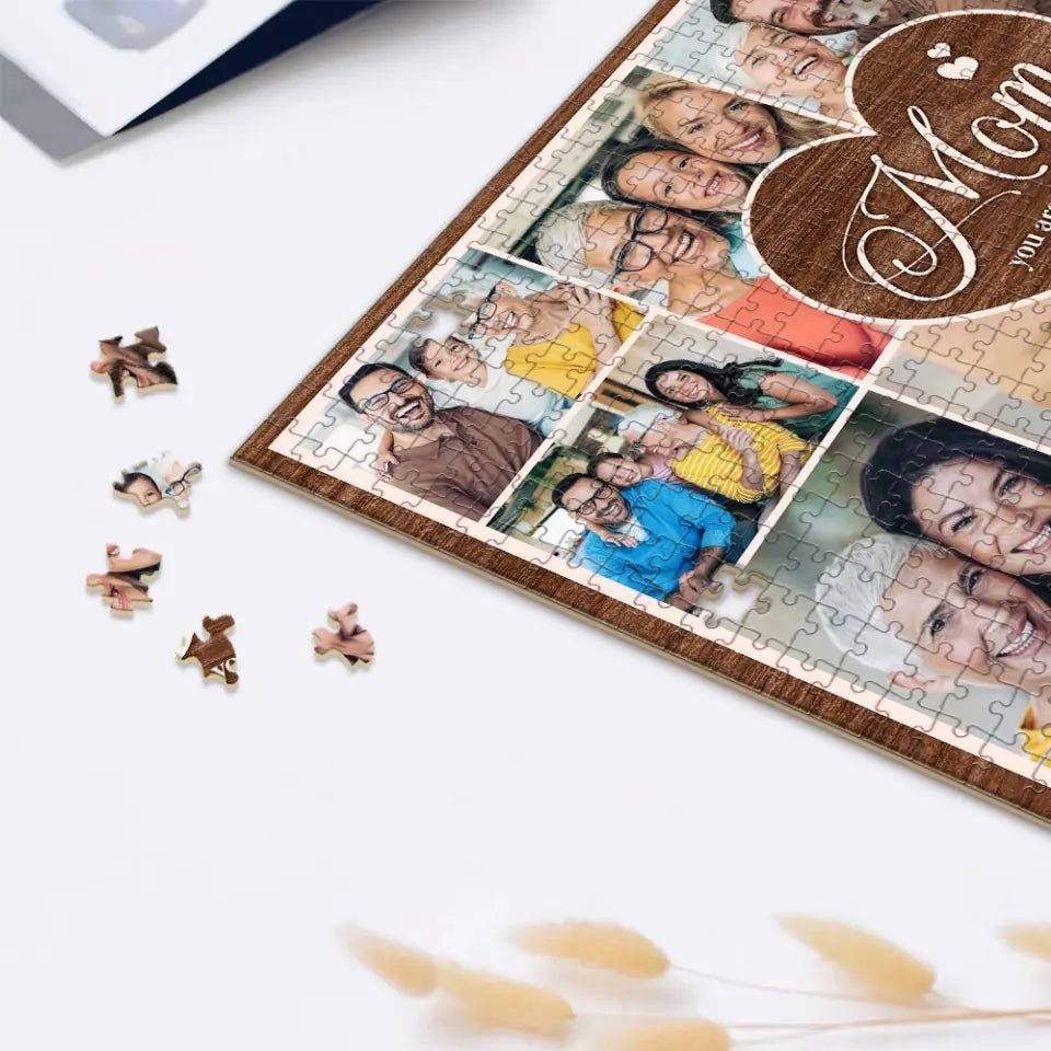 Mom Puzzle with Pictures - Holds Us Together - Custom Jigsaw Puzzles - Personalized Photo Puzzle - Birthday, Thanksgiving, Christmas Gifts for Mom