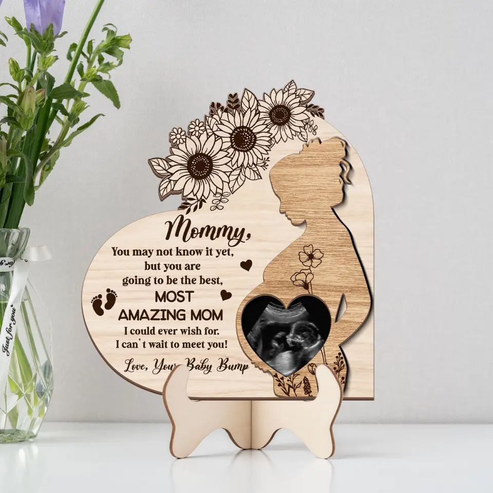 Can&#39;t Wait To Meet You - Personalized 2 Layer Wooden Sign