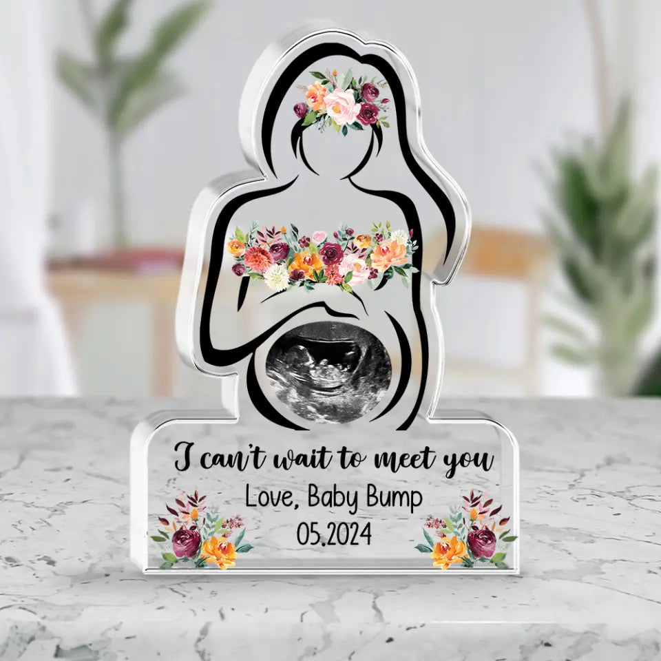 Can&#39;t Wait To Meet Mom - Personalized Acrylic Plaque