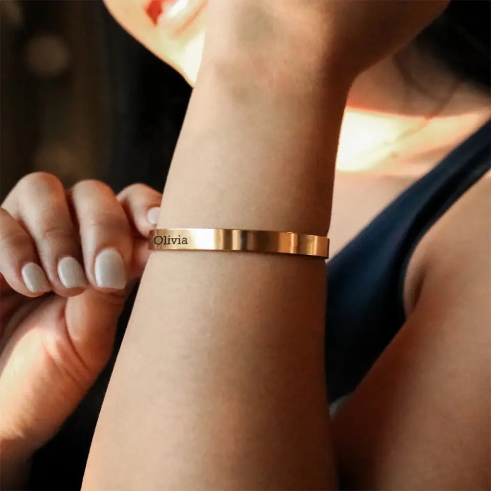 She Believed She Could - Personalized Cuff Bracelet