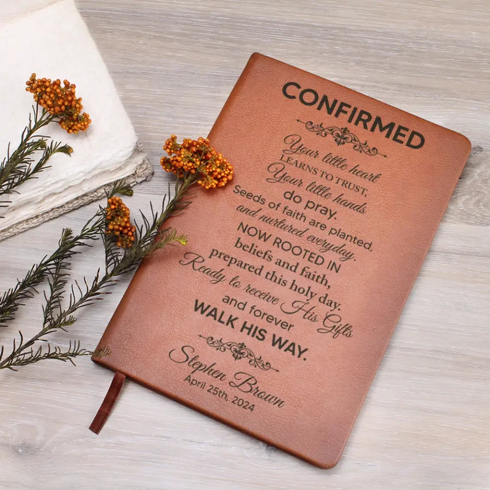 Forever Walk His Way - Personalized Graphic Leather Journal