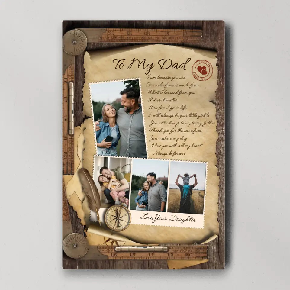 So Much Of Me Is Made From What I Learned From You - Personalized Canvas Poster