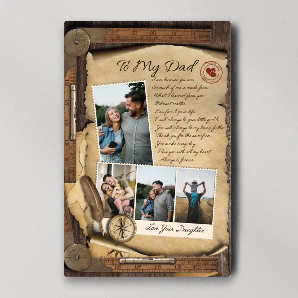 So Much Of Me Is Made From What I Learned From You - Personalized Canvas Poster