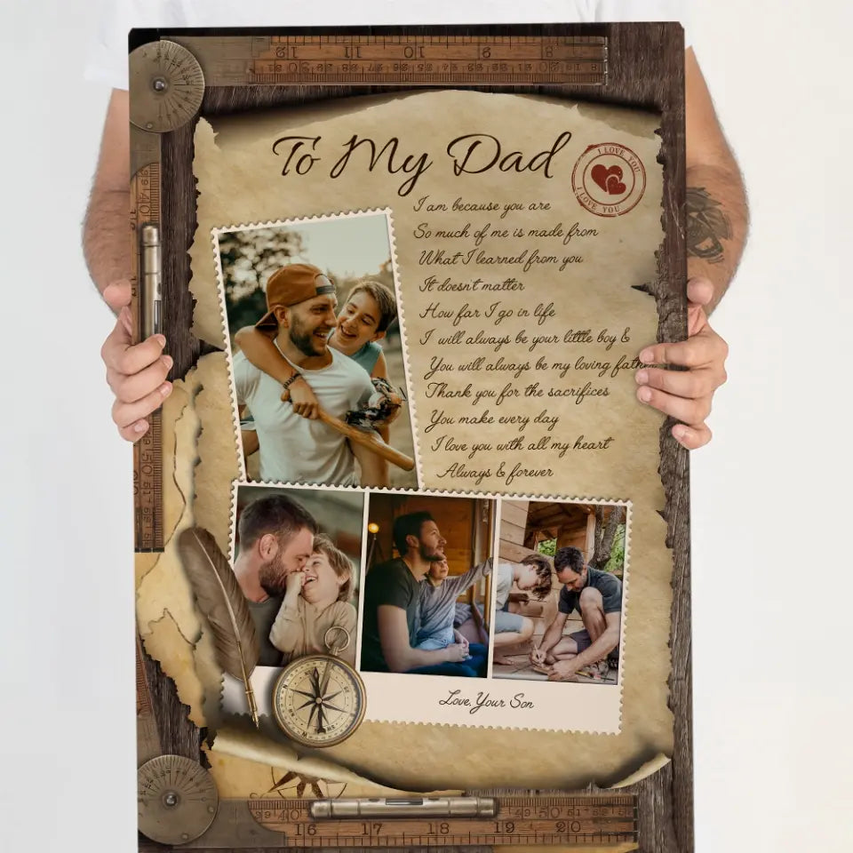 So Much Of Me Is Made From What I Learned From You - Personalized Canvas Poster