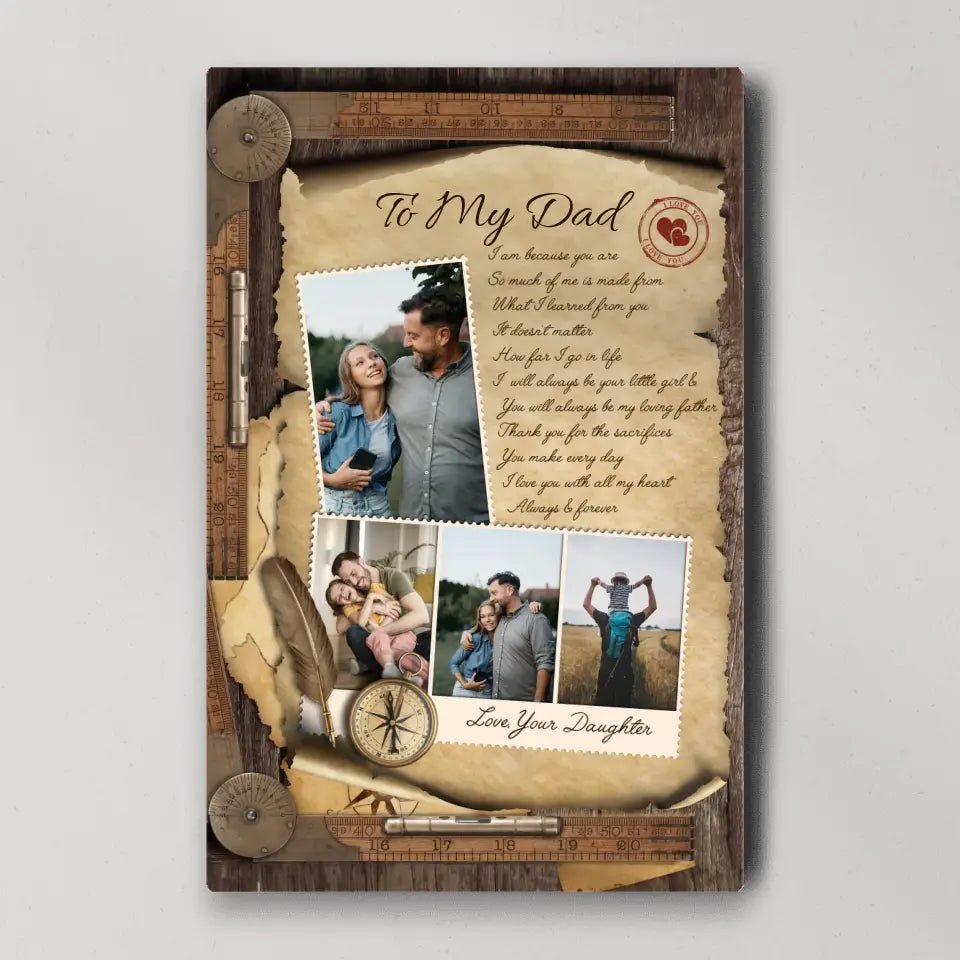 So Much Of Me Is Made From What I Learned From You - Personalized Canvas Poster