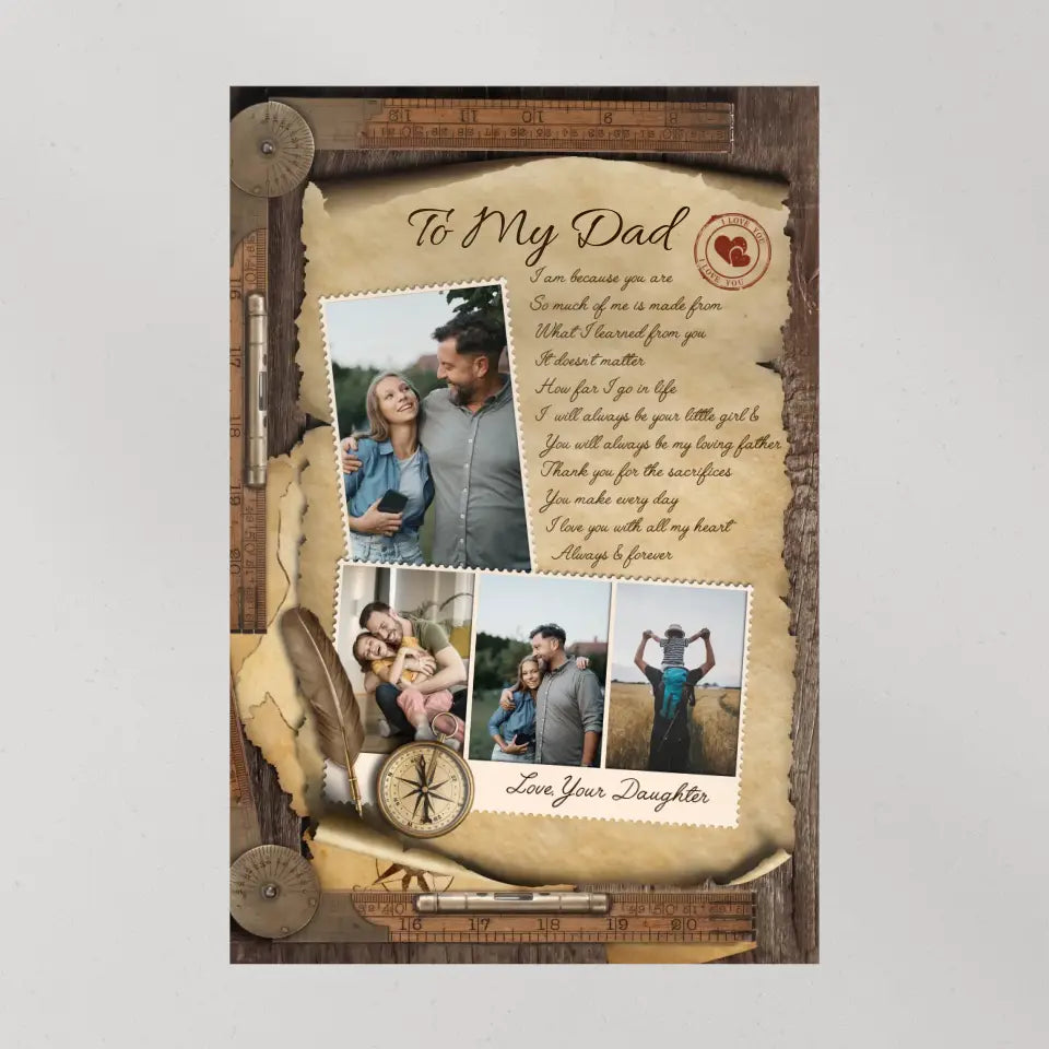 So Much Of Me Is Made From What I Learned From You - Personalized Canvas Poster