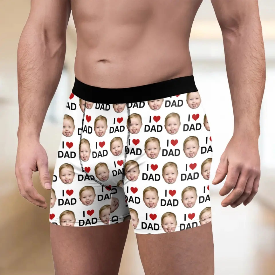 I Love Dad - Personalized Men's Boxer Briefs