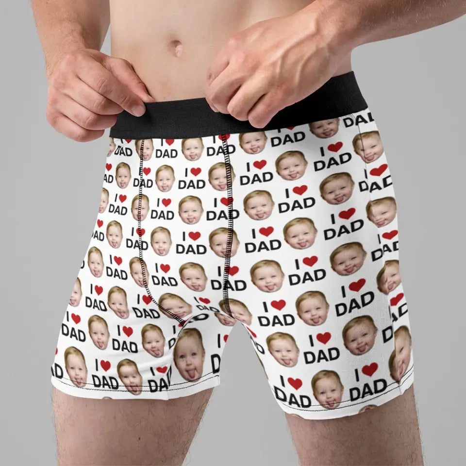 I Love Dad - Personalized Men's Boxer Briefs