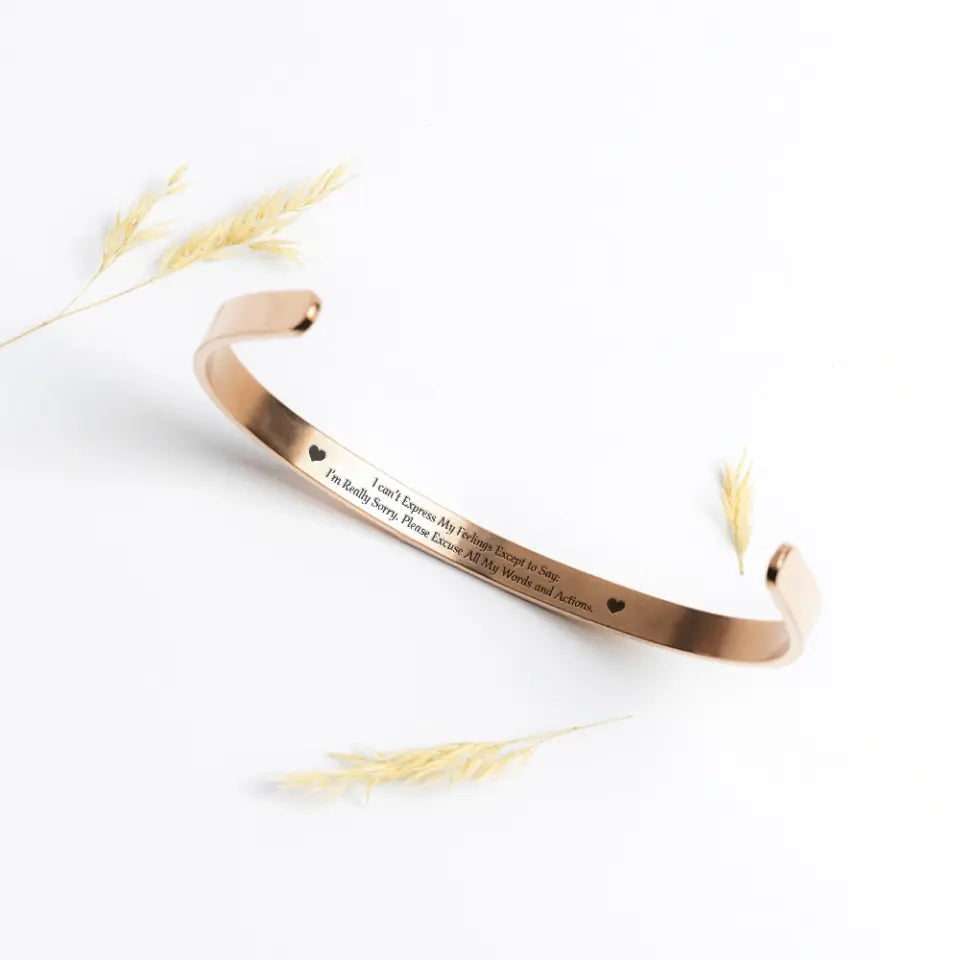 Please Excuse All My Words - Stainless Cuff Bracelet