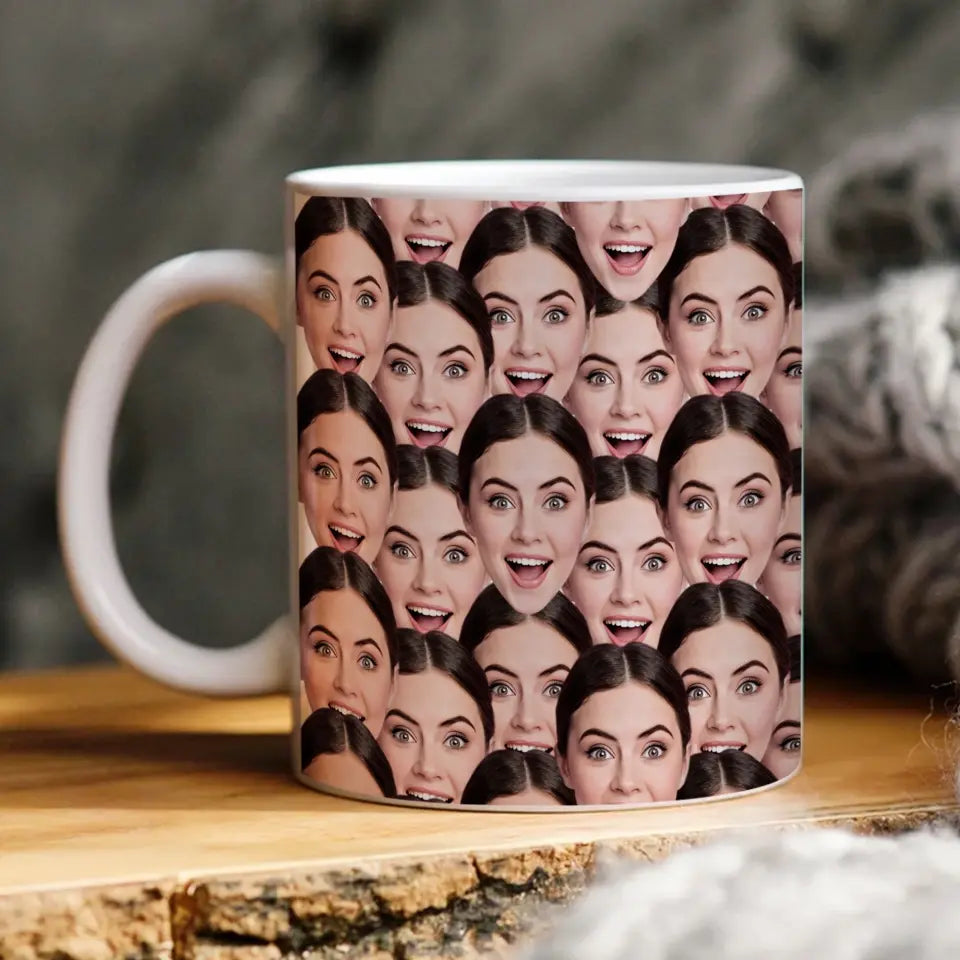 Portrait of Joy Mug - CustomLaugh White Mug