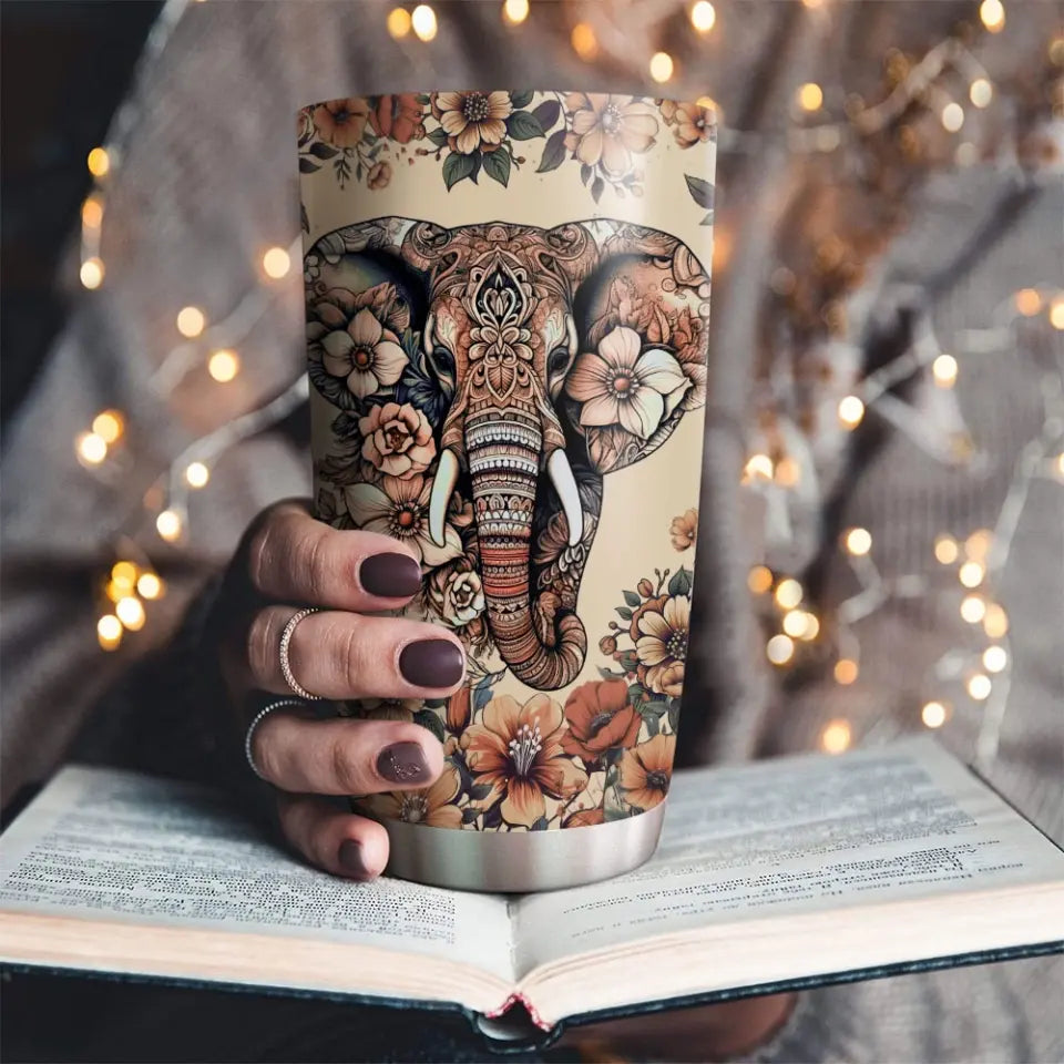Blossom Elephant - Personalized Tumbler