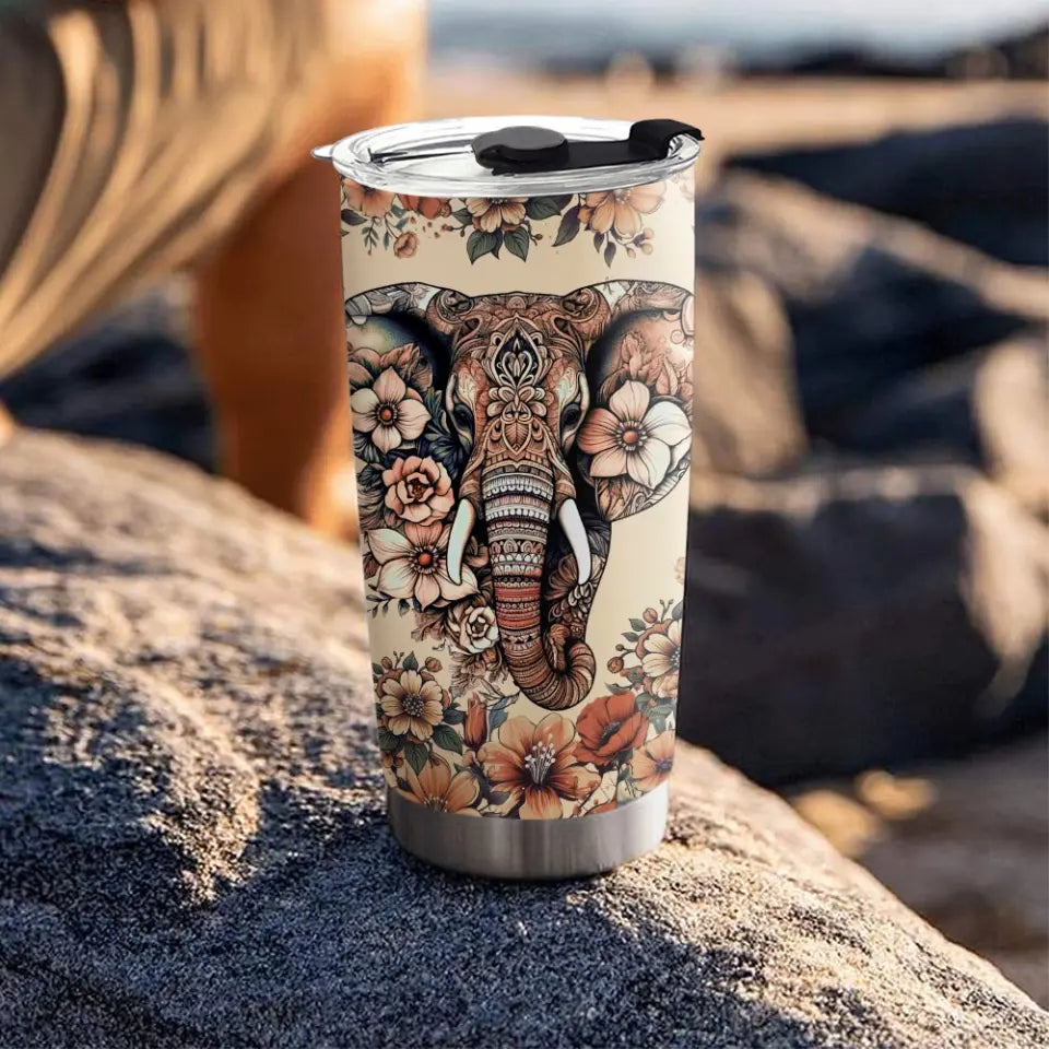 Blossom Elephant - Personalized Tumbler