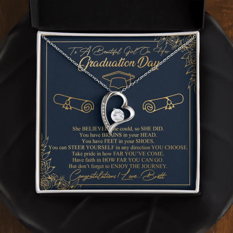 To A Beautiful Girl On Her Graduation Day Custom Necklace Graduation Gift For Her