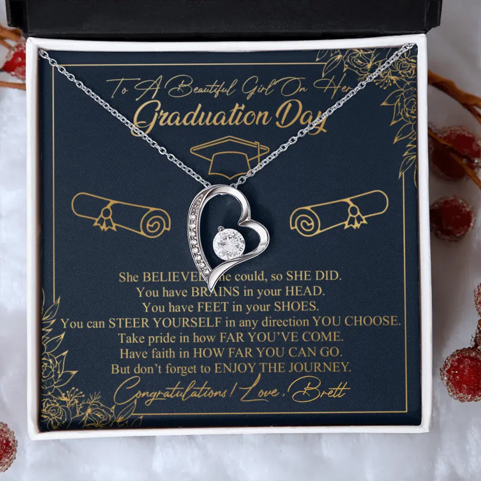 To A Beautiful Girl On Her Graduation Day Custom Necklace Graduation Gift For Her