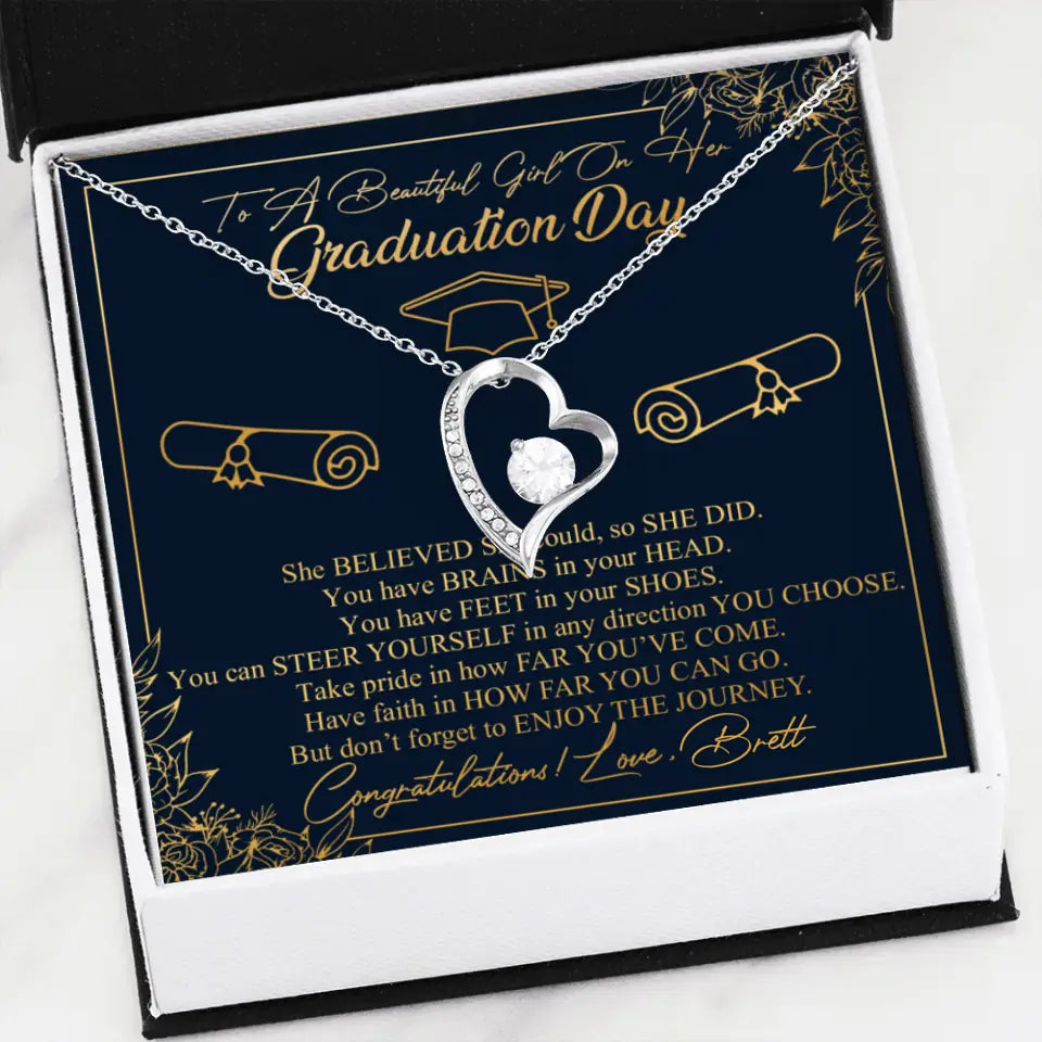 To A Beautiful Girl On Her Graduation Day Custom Necklace Graduation Gift For Her