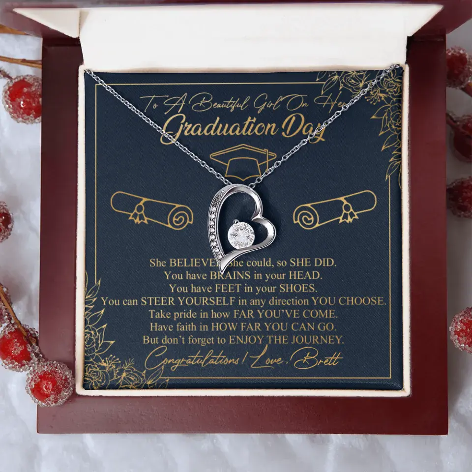 To A Beautiful Girl On Her Graduation Day Custom Necklace Graduation Gift For Her