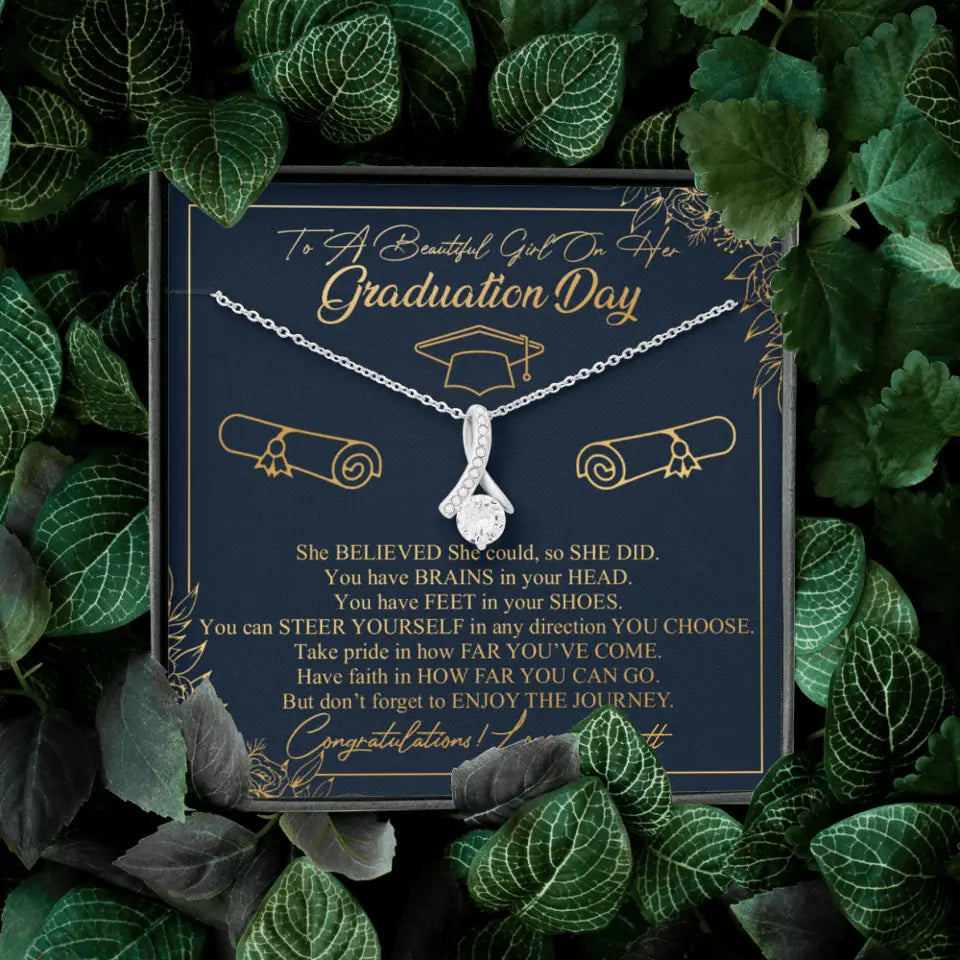 To A Beautiful Girl On Her Graduation Day Custom Necklace Graduation Gift For Her