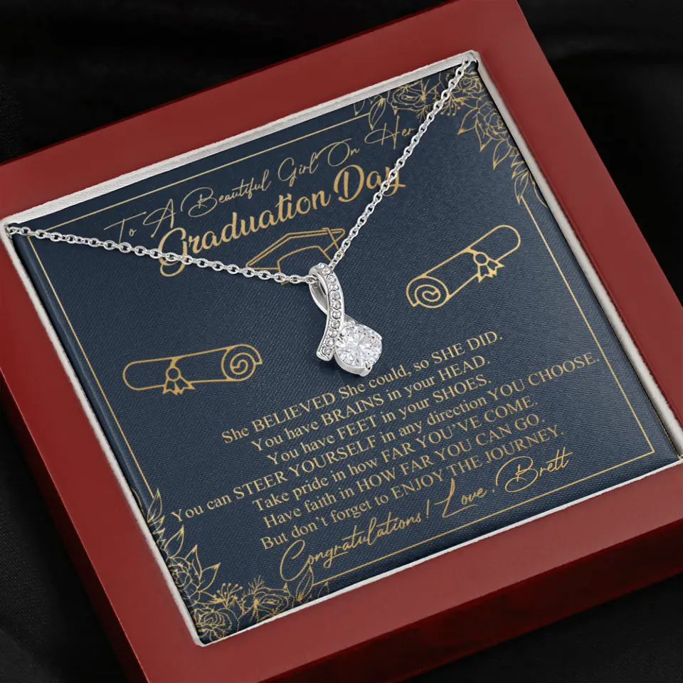 To A Beautiful Girl On Her Graduation Day Custom Necklace Graduation Gift For Her