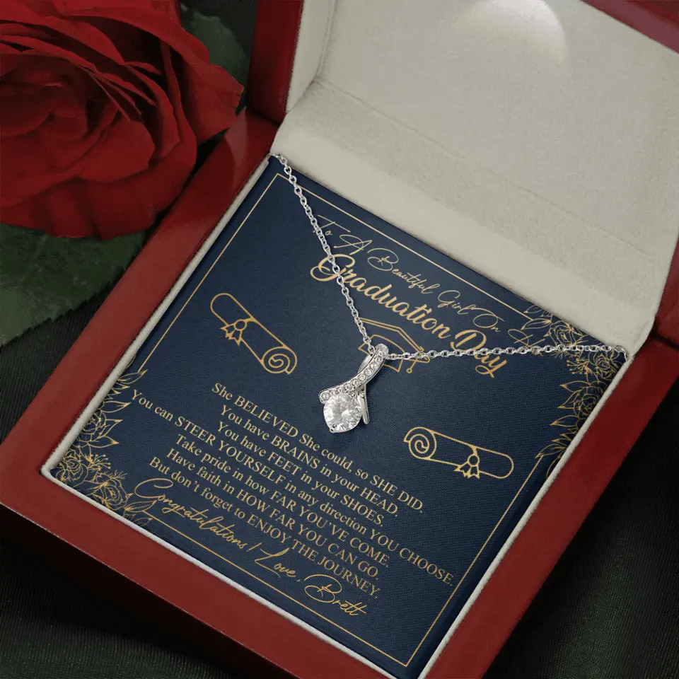 To A Beautiful Girl On Her Graduation Day Custom Necklace Graduation Gift For Her