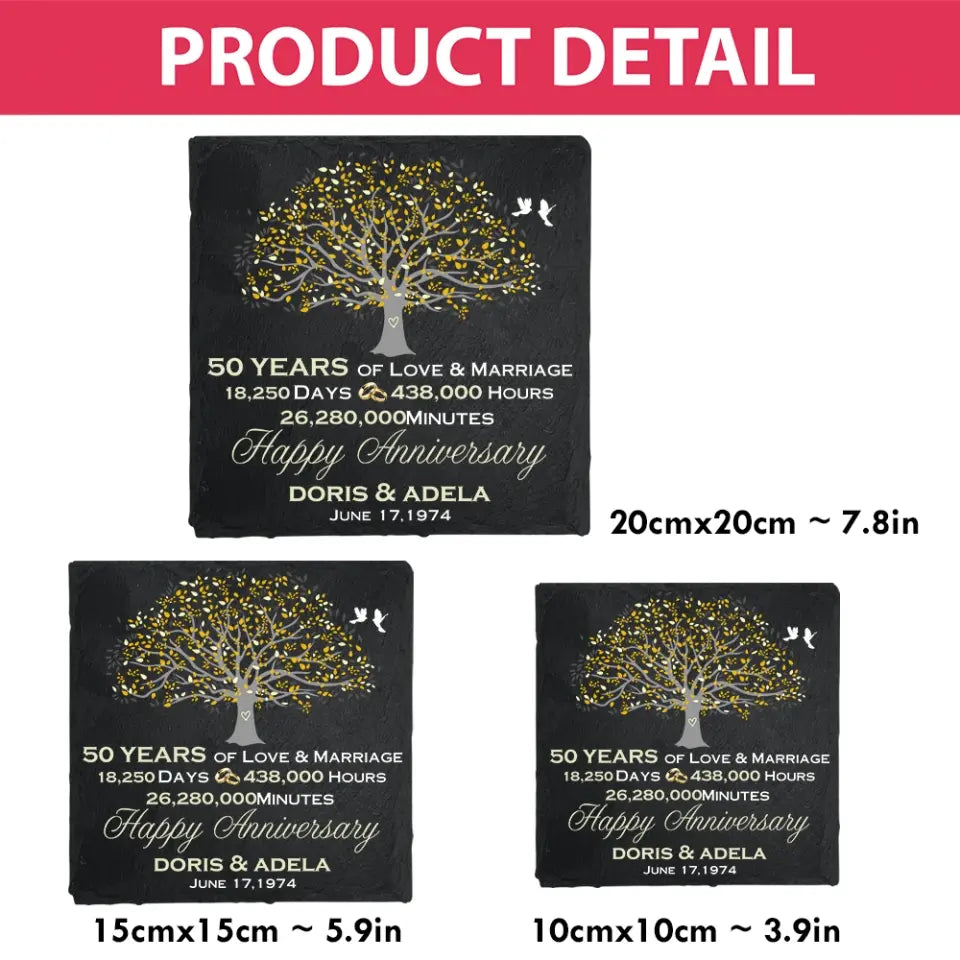 Many Years Of Love & Marriage - Personalized Garden Stone
