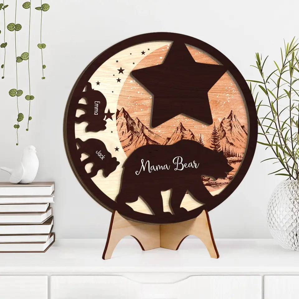 Mama Papa Bear Family Bear Personalized Art Piece