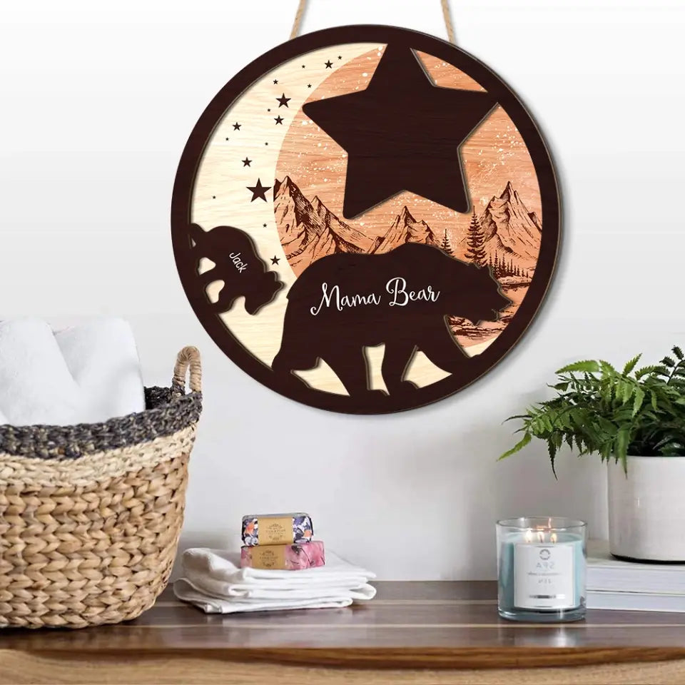 Mama Papa Bear Family Bear Personalized Art Piece