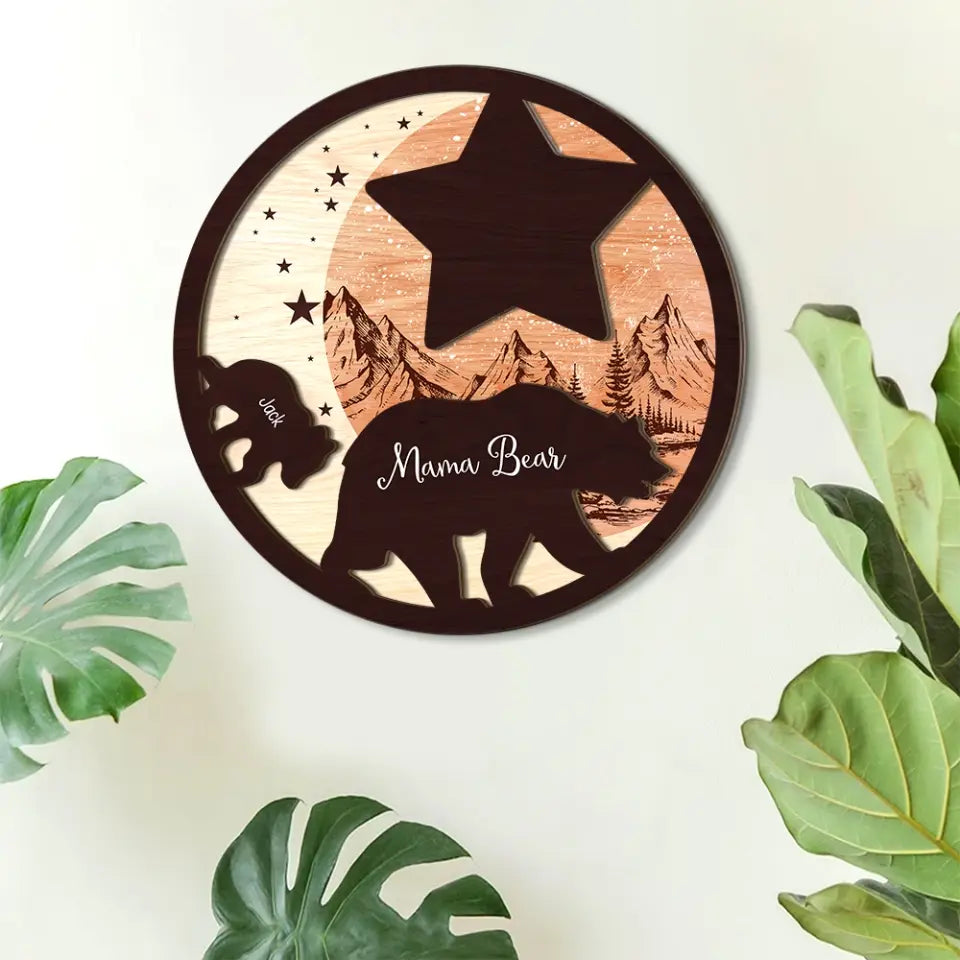 Mama Papa Bear Family Bear Personalized Art Piece