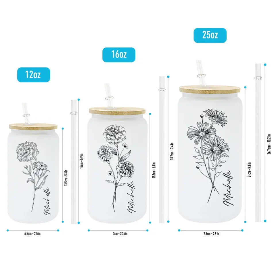 Bloom & Brew: Personalized Floral Glass Can