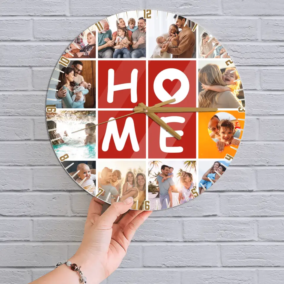 Our Home With Love Upload Photo Wall Clock