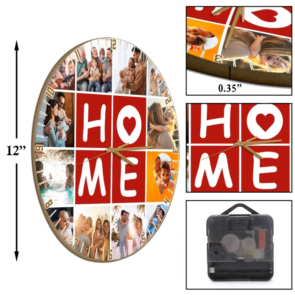 Our Home With Love Upload Photo Wall Clock